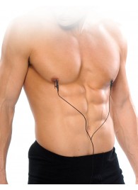 Черные электрические зажимы для сосков Shock Therapy Nipple Clamps - Pipedream - купить с доставкой в Нижневартовске