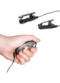 Черные электрические зажимы для сосков Shock Therapy Nipple Clamps - Pipedream - купить с доставкой в Нижневартовске