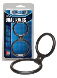 Чёрное двойное эрекционное кольцо Dual Rings Black - Dream Toys - в Нижневартовске купить с доставкой