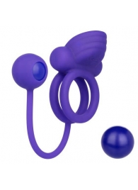 Фиолетовое эрекционное кольцо с утяжелителем Silicone Rechargeable Dual Rockin Rim Enhancer - California Exotic Novelties - в Нижневартовске купить с доставкой