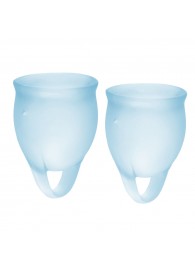 Набор голубых менструальных чаш Feel confident Menstrual Cup - Satisfyer - купить с доставкой в Нижневартовске