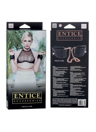 Черные мягкие наручники Entice French Cuffs с цепью - California Exotic Novelties - купить с доставкой в Нижневартовске