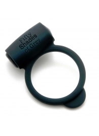 Темно-серое эрекционное кольцо Vibrating Love Ring с вибрацией - Fifty Shades of Grey - в Нижневартовске купить с доставкой