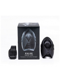 Темно-серый инновационный мужской осциллятор PULSE SOLO LUX с пультом ДУ - Hot Octopuss - в Нижневартовске купить с доставкой