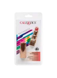 Золотистый вибратор-помада с красным мягким кончиком Hide   Play Rechargeable Lipstick - California Exotic Novelties - купить с доставкой в Нижневартовске