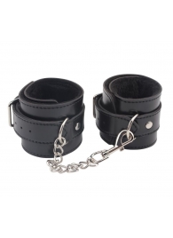 Черные оковы на ноги Obey Me Leather Ankle Cuffs - Chisa - купить с доставкой в Нижневартовске