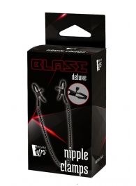 Черные зажимы на соски на цепочке BLAZE DELUXE NIPPLE CLAMPS - Dream Toys - купить с доставкой в Нижневартовске