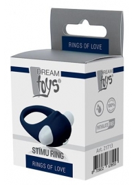 Гладкое синее эрекционное виброкольцо STIMU RING - Dream Toys - в Нижневартовске купить с доставкой