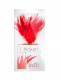 Красный перьевой тиклер Plume - 23 см. - Lola Lingerie - купить с доставкой в Нижневартовске