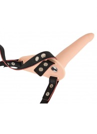 Телесный поясной страпон с вибрацией Vibrating Strap-On - 15,7 см. - Orion - купить с доставкой в Нижневартовске