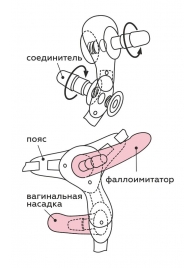 Черный пояс для женщин BEST SELECT с 3 насадками - LOVETOY (А-Полимер) - купить с доставкой в Нижневартовске