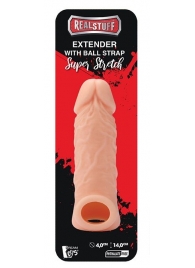 Телесная насадка EXTENDER WITH BALL STRAP 5.5 - 14 см. - Dream Toys - в Нижневартовске купить с доставкой