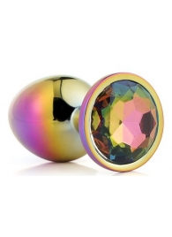Голографическая анальная втулка с радужным кристаллом - 7,1 см. - Dream Toys - купить с доставкой в Нижневартовске