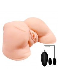 Телесная вибровагина Julie с 2 рабочими отверстиями - Baile - в Нижневартовске купить с доставкой