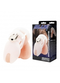 Белая клетка целомудрия Silicone Chastity Cage - BlueLine - купить с доставкой в Нижневартовске