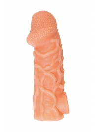Телесная закрытая насадка с венками Cock Sleeve Size S - 13,8 см. - KOKOS - в Нижневартовске купить с доставкой Телесная закрытая насадка с венками Cock Sleeve Size S - 13,8 см. - KOKOS - в Нижневартовске купить с доставкой