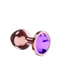 Пробка цвета розового золота с фиолетовым кристаллом Diamond Amethyst Shine S - 7,2 см. - Lola Games - купить с доставкой в Нижневартовске