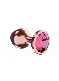 Пробка цвета розового золота с малиновым кристаллом Diamond Ruby Shine S - 7,2 см. - Lola Games - купить с доставкой в Нижневартовске
