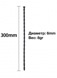 Черный уретральный расширитель - 30 см. - Rubber Tech Ltd - купить с доставкой в Нижневартовске