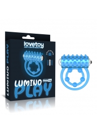 Голубое, светящееся в темноте виброкольцо Lumino Play Vibrating Penis Ring - Lovetoy - в Нижневартовске купить с доставкой