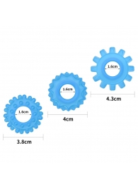 Набор из 3 голубых, светящихся в темноте эрекционных колец Lumino Play - Lovetoy - в Нижневартовске купить с доставкой