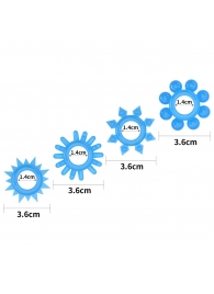 Набор из 4 голубых, светящихся в темноте эрекционных колец Lumino Play - Lovetoy - в Нижневартовске купить с доставкой