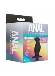 Черный анальный вибромассажёр Silicone Vibrating Prostate Massager 02 - 10,8 см. - Blush Novelties - в Нижневартовске купить с доставкой