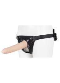 Пустотелый страпон Harness CLASSIC с бандажом - 19,5 см. - LOVETOY (А-Полимер) - купить с доставкой в Нижневартовске