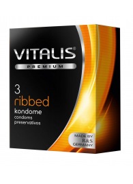 Ребристые презервативы VITALIS PREMIUM ribbed - 3 шт. - Vitalis - купить с доставкой в Нижневартовске