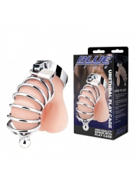 Серебристая клетка для члена Urethral Play Cage - BlueLine - купить с доставкой в Нижневартовске