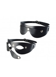 Черная кожаная маска  Новичок - Sitabella - купить с доставкой в Нижневартовске