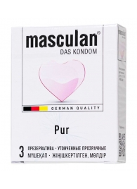 Супертонкие презервативы Masculan Pur - 3 шт. - Masculan - купить с доставкой в Нижневартовске