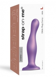 Фиолетовая насадка Strap-On-Me Dildo Plug Curvy size L - Strap-on-me - купить с доставкой в Нижневартовске