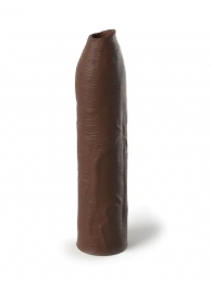 Коричневая насадка-удлинитель Uncut Silicone Penis Enhancer - 17,8 см. - Pipedream - в Нижневартовске купить с доставкой