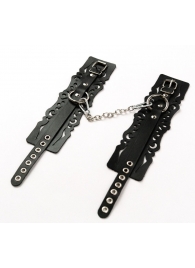 Узорчатые кожаные оковы с регулируемыми ремешками - Crazy Handmade - купить с доставкой в Нижневартовске