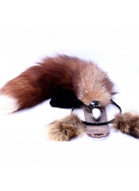 Игровой комплект: серебристая анальная пробка с пушистым хвостом и ободок-ушки - Crazy Handmade - купить с доставкой в Нижневартовске