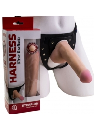 Страпон Harness из двух предметов: трусики с плугом и насадка-фаллос - 17 см. - LOVETOY (А-Полимер) - купить с доставкой в Нижневартовске