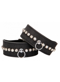 Черные поножи Diamond Studded Ankle Cuffs - Shots Media BV - купить с доставкой в Нижневартовске