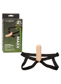 Телесный фаллопротез из силикона Extension with Harness - 15,75 см. - California Exotic Novelties - купить с доставкой в Нижневартовске