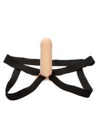 Телесный фаллопротез из силикона Extension with Harness - 15,75 см. - California Exotic Novelties - купить с доставкой в Нижневартовске