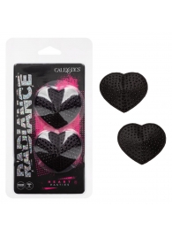 Черные пэстисы в форме сердечек Heart Pasties - California Exotic Novelties - купить с доставкой в Нижневартовске