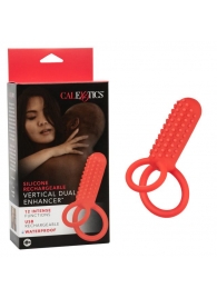 Красное эрекционное кольцо Silicone Rechargeable Vertical Dual Enhancer - California Exotic Novelties - в Нижневартовске купить с доставкой