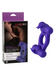 Фиолетовое эрекционное виброкольцо с двумя моторами Silicone Rechargeable Triple Orgasm Enhancer - California Exotic Novelties - в Нижневартовске купить с доставкой