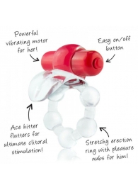 Виброкольцо с язычком и красным виброэлементом Overtime - Screaming O - в Нижневартовске купить с доставкой