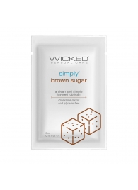 Саше лубриканта на водной основе Simply Aqua Brown Sugar с ароматом коричневого сахара - 3 мл. - Wicked - купить с доставкой в Нижневартовске