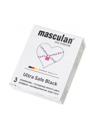 Ультрапрочные презервативы Masculan Ultra Safe Black - 3 шт. - Masculan - купить с доставкой в Нижневартовске