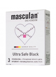 Ультрапрочные презервативы Masculan Ultra Safe Black - 3 шт. - Masculan - купить с доставкой в Нижневартовске