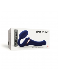 Синий безремневой страпон Multi Orgasm Size S с клиторальной стимуляцией - Strap-on-me - купить с доставкой в Нижневартовске