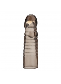 Дымчатая насадка-удлинитель Ribbed Realistic Penis Enhancing Sleeve Extension - 15,2 см. - BlueLine - в Нижневартовске купить с доставкой