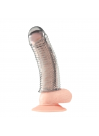 Текстурированная насадка на пенис Clear Textured Penis Enhancing Sleeve Extension - 16,5 см. - BlueLine - в Нижневартовске купить с доставкой